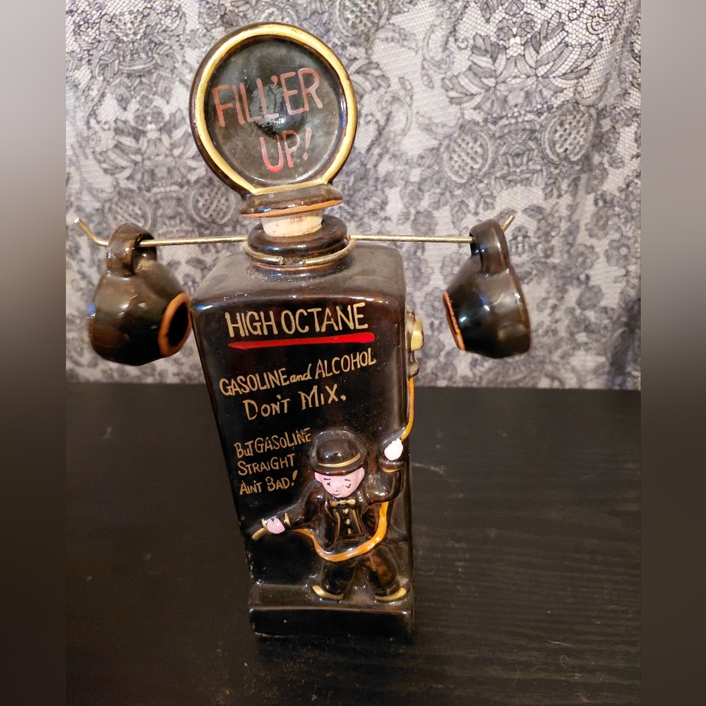 Vintage High Octane Gas Pump Figurine Decanter Rare